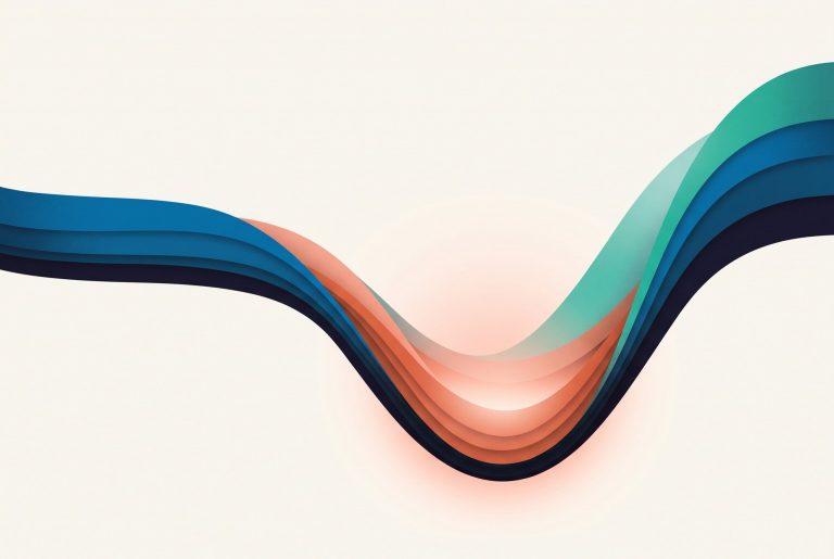 A curve dipping into a brightly lit valley before rising higher, representing the confidence dip that marks the start of real skill growth.